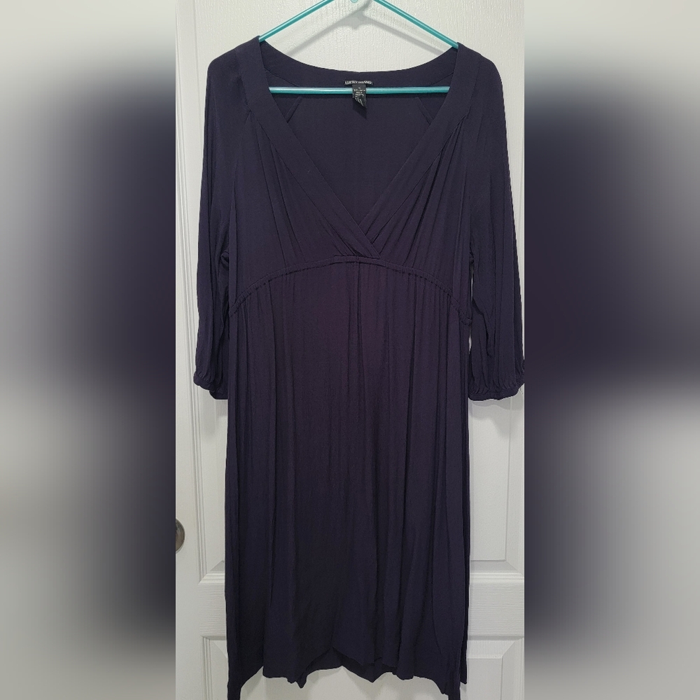 Lucky Brand Deep Purple Long Sleeve Dress